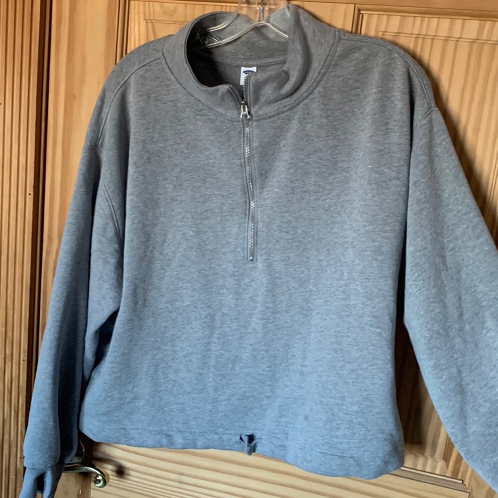 Womens half zip grey sweatshirt